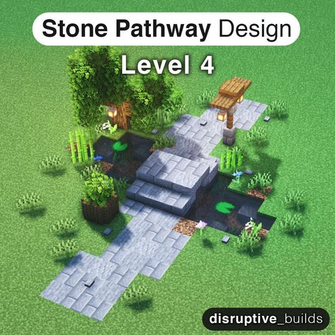 Minecraft Stone Pathway, Minecraft Pathways Design Stone, Minecraft Stone Entrance, Minecraft Path Design Stone, Minecraft Gravel Path, Stone Pathway Minecraft, Minecraft Stone Path Ideas, Minecraft Path Decorations, Minecraft Pathways Ideas