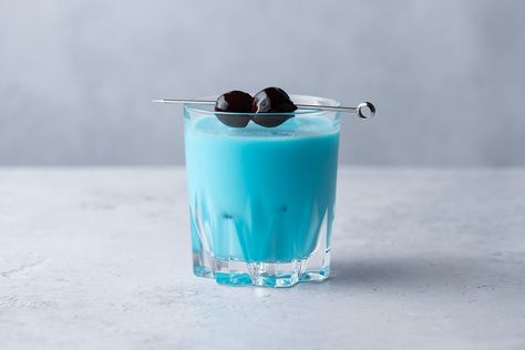 Blue Tequila, Orange And Chocolate, Tequila Cocktail, Blue Drinks, Blue Curacao, Tequila Cocktails, Old Fashioned Glass, Cocktail Recipe, Liqueur