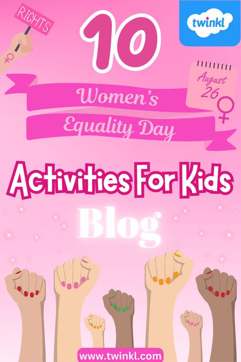 Ten Women's Equality Day Activities For Kids Blog Educational Facts, Womens Equality, Gender Equity, Educational Books, Activity For Kids, Teach Kids, Gender Equality, Inspiration For Kids, Teaching Kids