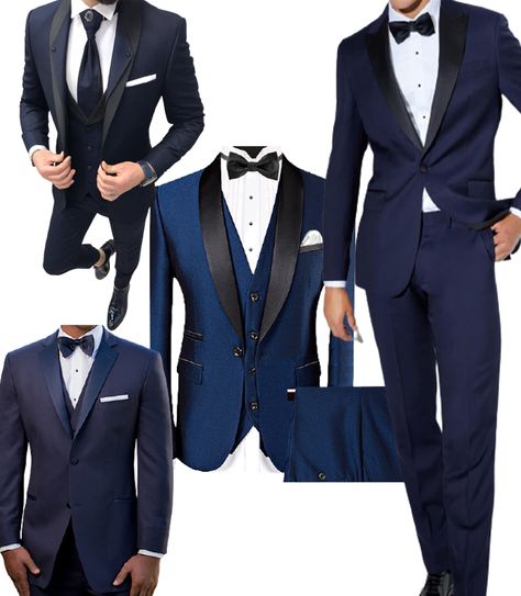 Dark Navy Tuxedo, Dark Blue Tuxedo Prom, Groom Midnight Blue Tuxedo, Elegant Fitted Navy Tuxedo, Elegant Navy Tuxedo In Suiting Fabric, Dark Blue Tuxedo, Luxury Fitted Navy Tuxedo, Navy Tailored Three-piece Tuxedo Suit, Midnight Blue Tuxedo