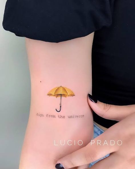 Yellow Umbrella Tattoo, How I Met Your Mother Tattoo Ideas, Himym Tattoo Ideas, How I Met Your Mother Tattoo, Himym Tattoo, Umbrella Tattoos, Gilmore Girls Tattoo, Tattoo Chart, Umbrella Tattoo