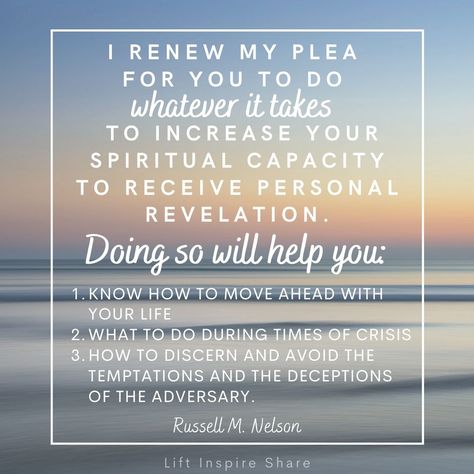 #ItsTrue; ... “In coming days, it will not be possible to survive spiritually without the guiding, directing, comforting, and constant influence of the Holy Ghost. I plead with you to do the spiritual work required to enjoy the gift of the Holy Ghost and hear the voice of the Spirit more frequently and more clearly.” From #PresNelson’s inspiring #GeneralConference facebook.com/223271487682878 message lds.org/general-conference/2018/04/revelation-for-the-church-revelation-for-our-lives. #passiton Lds Revelation Quotes, In The Coming Days Quote Nelson, Hear Him Lds Quotes, Personal Revelation Lds, Revelations Quotes, Lds General Conference Quotes, Ghost Quote, Personal Revelation, Youth Conference