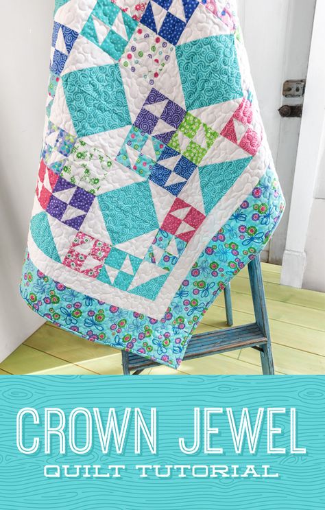 Crown Jewel Quilt – Missouri Star Blog Jewel Quilt, Easy Quilting Projects, Missouri Quilt Tutorials, Missouri Star Quilt Company Tutorials, Hst Quilts, Missouri Star Quilt Tutorials, Easy Quilting, Missouri Quilt, Missouri Star Quilt Company