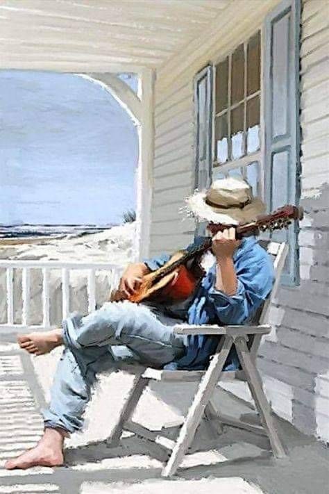 Musician Art, Canvas For Beginners, Musical Art, Guitar Art, Beginner Painting, Diy Canvas, Beach Art, Figure Painting, Figurative Art