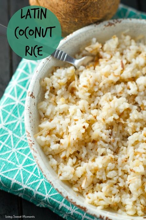 Colombian Coconut Rice Recipe, Latin Rice, Columbian Recipes, Salty Side Dish, Colombian Dishes, Colombian Cuisine, Coconut Rice Recipe, Colombian Food, Coconut Rice