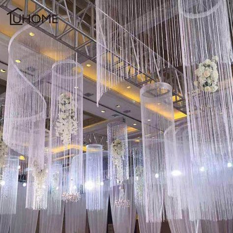 Online Shop 8 Colors 1x2m Shiny Tassel Flash Silver Line String Curtain Window Door Divider Sheer Curtain Valance Home Wedding Decoration | Aliexpress Mobile Jungle Thema, Door Dividers, Wedding Stage Backdrop, String Curtains, Curtain Window, Flamingo Decor, Tassel Curtains, Stage Backdrop, Home Wedding Decorations