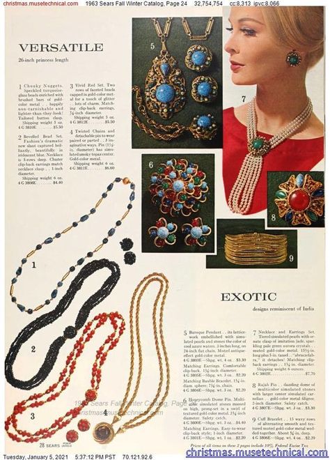 Early 60s Fashion, Vintage Christmas Toys, Glass Bead Crafts, Vintage Guide, 1960 Jewelry, Jewelry Knowledge, 1960s Jewelry, Fashion 1960s, Jewelry Education