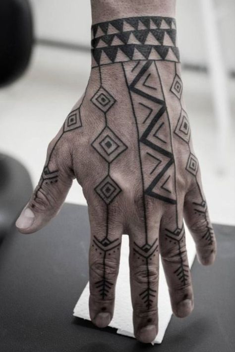 Be individual and creative with the 50+ hand tattoos we've collected. Don't waste your time on additional research, we've done it for you. Navajo Tattoo, Infected Tattoo, Viking Tattoo Symbol, White Tattoos, Band Tattoo Designs, Rune Tattoo, Norse Tattoo, Hand Tattoos For Guys, Maori Tattoo