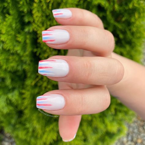 4th Of July Nail Inspo Easy, Practice Nails, American Flag Nails, Preppy Nails, Firework Nails, Flag Nails, America Nails, American Nails, Fourth Of July Nails