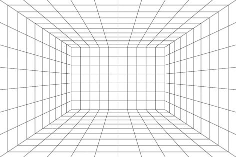 Perspective Grids Template, Perspective Art Reference Room, 2 Point Perspective Grid, Room One Point Perspective, Perspective Points, Perspective One Point, Perspective Guide, Perspective Grids, One Point Perspective Room