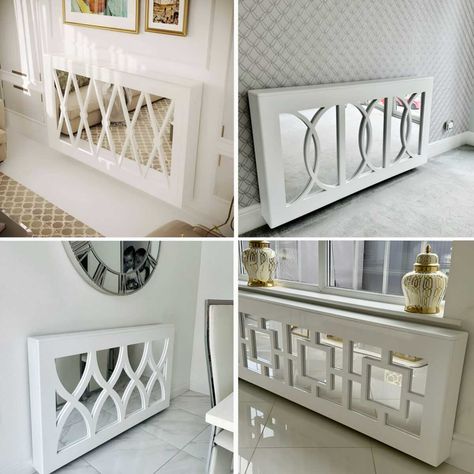 Radiator Cover Uk, Covering Radiator Ideas, Hide Radiator Ideas, Radiator Cover Ideas, Mirror Radiator Cover, Downstairs Hallway, Modern Radiator Cover, Diy Radiator Cover, House Ireland