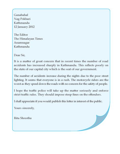 Letter To The Editor Examples, Formal Letter Writing Format, Informal Letter Writing, Letter Writing Format, Letter Writing For Kids, English Letter Writing, Formal Letter Writing, Letter Writing Examples, Letter Writing Samples