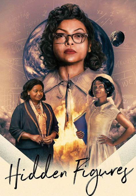 Talk about "inspiring women"! Three women, brilliant mathematicians, who were the major brains behind John Glenn's launch into space. It took decades before we learned about them but now we can applaud - and learn more :-) Hidden Figures Aesthetic, Hidden Figures, 20th Century Fox, Pharrell Williams, Black Power, Black Women Art, Film Serie, Black Culture, Great Movies