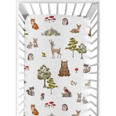 Watercolor Woodland Forest Animals Collection Sweet Jojo Designs crib sheets are a stylish upgrade to your baby nursery or toddler bedroom and sure to be your favorite newborn essential. Using lightweight and durable material, this crib mattress sheet is made with soft fabrics and fully elastic bottom for a secure fit on most standard crib size and toddler beds. Don’t forget to buy extras! It’s always good to have multiple baby bedding sheets to use in between laundry wash days and easily change Mini Crib Bedding, Woodland Forest Animals, Watercolor Woodland, Baby Crib Bedding Sets, Baby Nursery Themes, Baby Crib Sheets, Baby Sheets, Mini Crib Sheets, Crib Toddler Bed