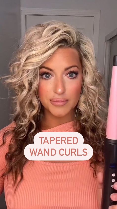 Tapered wand hair! 1. What you’ll need - a tapered wand & firm hold hairspray. 2. Always work in sections. 3. Hold it vertically with the… | Instagram Curling Wand Tutorial, Using A Curling Wand, Styling Wand, Wand Hairstyles, Beach Wave Hair, Curling Hair With Wand, Hair Down, Wand Curls, Top 4