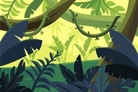 Jungle Drawing, Jungle Background, Jungle Mural, Jungle Illustration, Tropical Background, Picture Books Illustration, Forest Illustration, Graffiti Murals, Wall Paint Designs