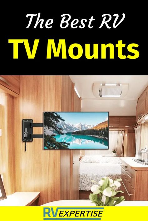 Best RV TV Mounts Pinterest Rv Tv Ideas, Camper Tv Mount Ideas, Rv Tv Mounting Ideas, Hanging Tv Ideas, Under Cabinet Tv, Rv Tv Mount, Swivel Tv Mount, Outdoor Tv Mount, Rv Tv