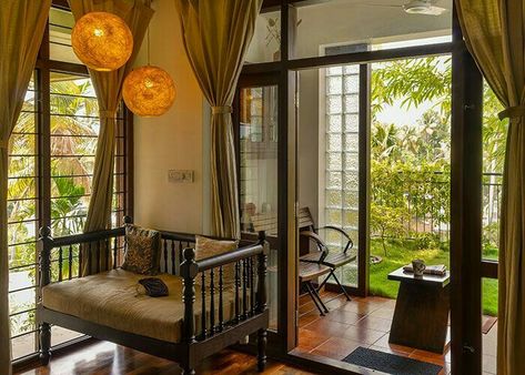 Good Earth Home, Indian Interior Design, India Home Decor, Indian Living Rooms, Garden Window, Indian Home Design, Indian Home Interior, Ethnic Home Decor, Kerala House Design