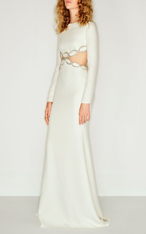 Cady Couture Embellished Silk Gown By Valentino | Moda Operandi Evening Gown 2023, Valentino Resort 2023, Gown 2023, White Evening Gown, Valentino Resort, Resort 2023, Silk Gown, 2023 Collection, Red Carpet Looks