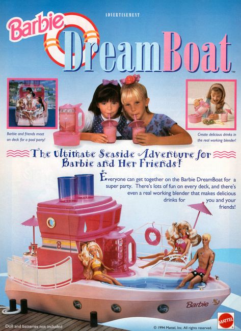 Barbie: Dream Boat Magazine Advertisement (Mattel) 1994 | Flickr Barbie Magazine, Barbie Books, Dream Boat, Super Party, Magazine Advertisement, Mattel Dolls, Barbie Dream, Collector Dolls, Yummy Drinks