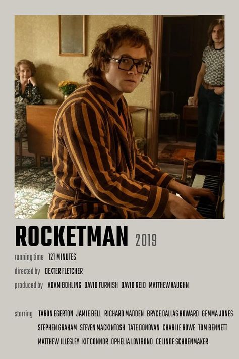 Gemma Jones, Rocketman Movie, Polaroid Movie Poster, Charlie Rowe, Taron Egerton Kingsman, David Furnish, Stephen Graham, Matthew Vaughn, Jamie Bell