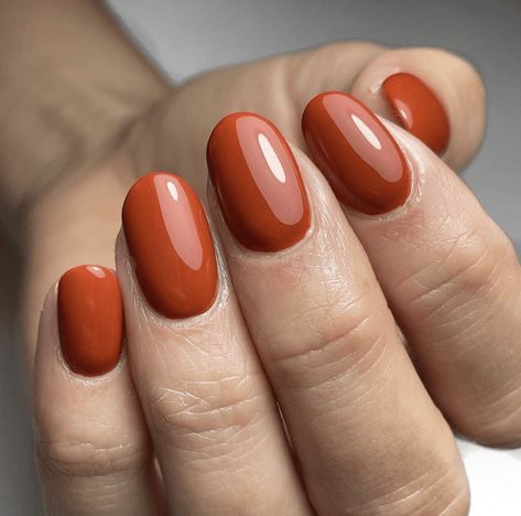 Orange Nail Designs Fall, Burnt Orange Nails Acrylic, Fall Nails Burnt Orange, Almond Nails Orange, Orange Nails Almond, Burnt Orange Nail Ideas, Burnt Orange Nails Designs, Burnt Orange Nails Fall, Orange Manicure