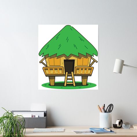 High-quality posters to hang in dorms, bedrooms or offices. Multiple sizes are available. Printed on 185gsm semi gloss poster paper. Additional sizes are available. Explore Filipino with this cute minimalist Bahay Kubo (Nipa Hut) Design Nipa Hut Design Philippines, Bahay Kubo Drawing Easy, Bahay Kubo Drawing, Nipa Hut Design, Nipa Hut, Hut Design, House Outline, Bahay Kubo, Hut House