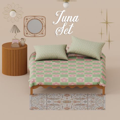 Sim4 Cc, Sims 4 Beds, Mid Century Bed, Sims 4 Bedroom, Sims 4 Clutter, Free Sims 4, Free Sims, Casas The Sims 4, Sims 4 Mm