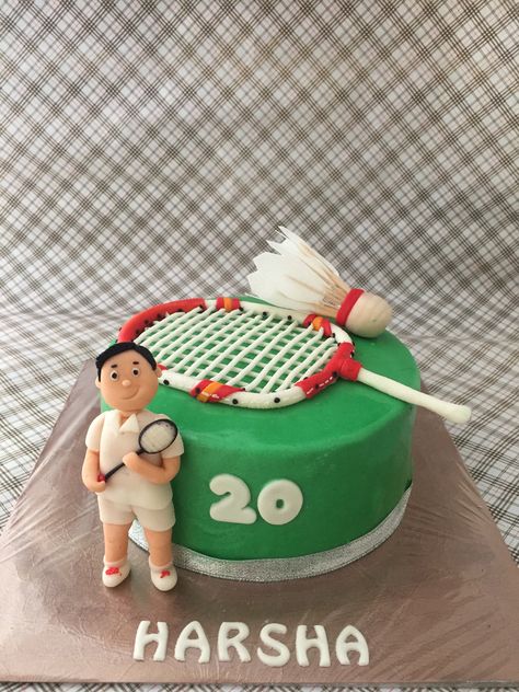 Badminton cake Badminton Cake Design, Badminton Theme Cake, Badminton Cake, Boys Bday Cakes, Dad Birthday Cakes, Pretty Wedding Cakes, Birthday Cake For Him, Sport Cakes, Korean Cake