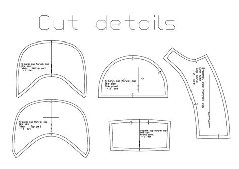 Pattern of 5 panel cap PDF sewing pattern, Instant download with an instruction. What you need to make a 5 panel cap with the sewing pattern: - fabric - interfacing - sewing thread - visor - sweatband - buckle - polyester belt (for back) Minimum head size - 56 cm The cap-sewing pattern features: 5 Panel Cap Pattern, 5 Panel Hats, 5 Panel Hat Pattern, Baseball Hat Pattern, Pola Topi, Five Panel Hat, Five Panel Cap, Interfacing Sewing, Leather Baseball Cap