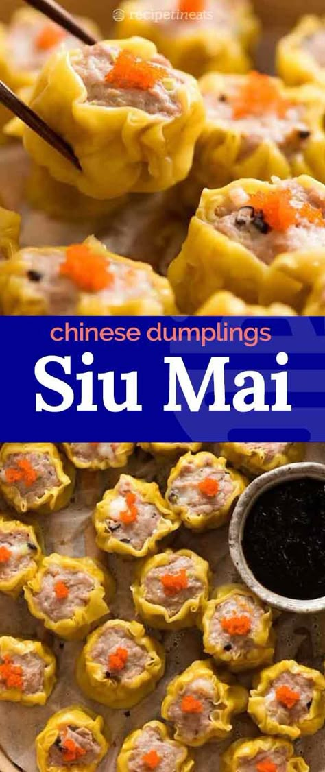 Pork Siomai Recipe, Siomai Recipe, Chinese Steamed Dumplings, Siu Mai, Yum Cha, Dim Sum Recipes, Chinese Cooking Wine, Steamed Dumplings, Chinese Dumplings