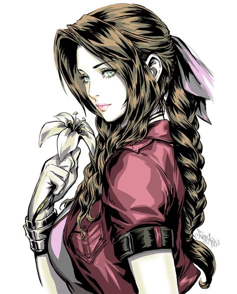 Final Fantasy Drawing, Final Fantasy Aerith, Aerith Gainsborough, Cloud And Tifa, Bd Art, Final Fantasy Collection, Final Fantasy Artwork, Final Fantasy Vii Remake, Final Fantasy X