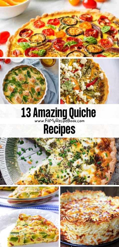 Savoury Quiche Recipes, Quiche Recipes Vegetable, Quiche Recipes Dinner, Quiche Fillings Ideas, Asparagus Quiche Recipes Easy, Quiche Without Crust, Quiche Recipes Mushroom, Vegetable Quiche Recipes Easy, Quiche Filling Ideas