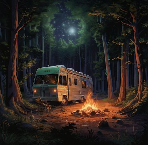 A 306 pieces jigsaw puzzle from Jigidi Camping Illustration, Camping In The Woods, Amazon Affiliate Marketing, Landscape Paintings Acrylic, Pallet Art, British Tv, Realistic Art, Best Amazon, Camping Car