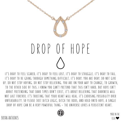 Drop Of Hope Necklace Cute Necklaces With Meaning, Symbolic Cross Pendant Necklace, Butterfly Necklace Meaning, Spiritual Tarnish-resistant Cross Necklace As Gift, Its Okay Quotes, Christmas Gift Items, Dont Stop Believing, Universe Love, Feeling Scared