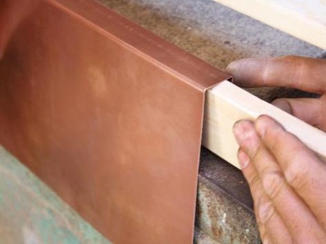 Window Sill Trim, Window Sill Decor, Window Sills, Basement Bedroom, Copper Diy, Diy Kitchen Decor, Diy Network, Copper Sheets, Diy Window