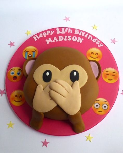 image Emoji Cakes, Emoji Monkey, Emoji Birthday Cake, Monkey Emoji, Emoji Cake, Savory Cakes, Recipe For Teens, Monkey Cake, Cheap Clean Eating