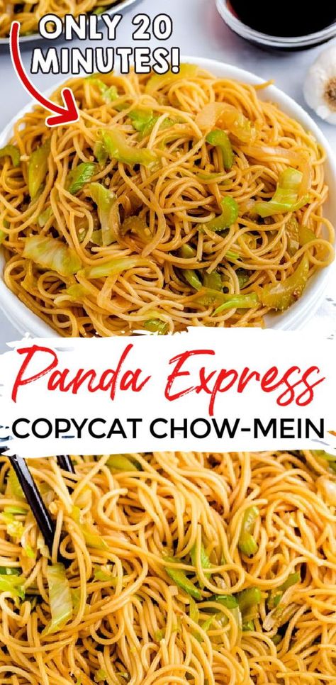 This Copycat Panda Express Chow Mein recipe is easy to make and come together in just 20 minutes. The recipe serves 6 and costs $4.26 to make. Panda Express Chow Mein Recipe, April Meals, Easy Chow Mein Recipe, Copycat Panda Express, Frugal Cooking, Chow Mein Recipe, Cooking Panda, Chow Mein Noodles, Asian Inspired Dishes