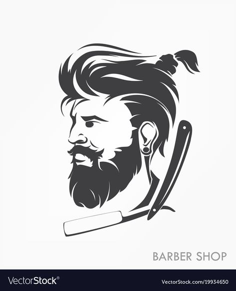 Barbar Logo, Barber Illustration, Beard Vector, Mens Hair Salon, Beard Drawing, Man With Beard, Barber Logo, Hair Salon Logos, Tree House Diy