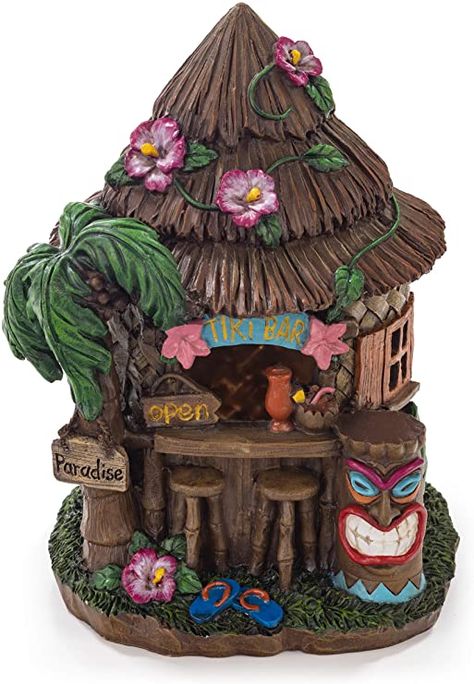 VP Home Tiki Hut Solar Powered LED Outdoor Decor Garden Light - - Amazon.com Energy In The Morning, Solar House Lights, Tiki Lights, Tiki Head, Tiki Statues, Tiki Decor, Hawaiian Decor, Led Garden Lights, Halloween 3