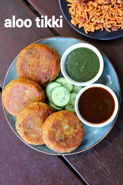 aloo tikki recipe | aloo ki tikki | aloo patties | potato tikki Aloo Tiki, Aloo Tikka, Vegan Quesadilla, Aloo Tikki Recipe, Aloo Tikki, Desi Street Food, Aloo Recipes, Pakora Recipes, Spicy Snacks Recipes