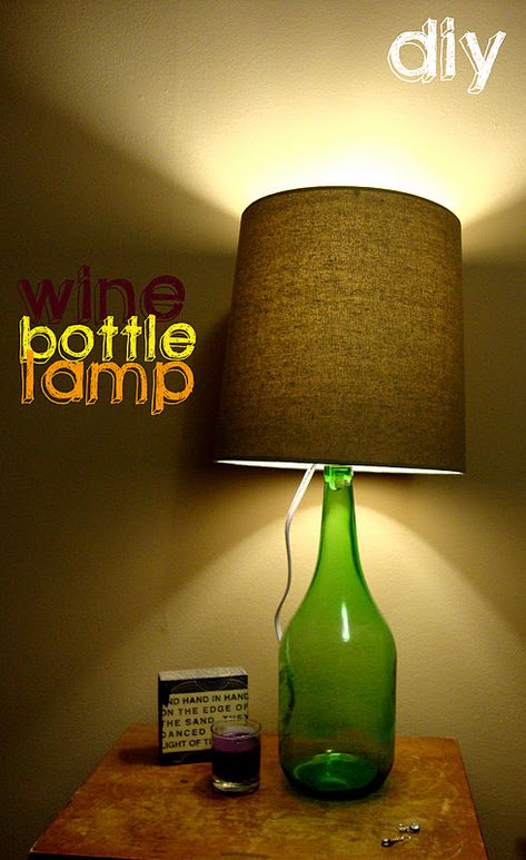 12 Ways to Make a Wine Bottle Lamp - Guide Patterns Bed Side Lamp, Bottle Lamps, Wine Bottle Lamp, Side Lamp, Empty Wine Bottles, Bottle Lamp, Kerosene Lamp, Diy Lamp, Kerosene