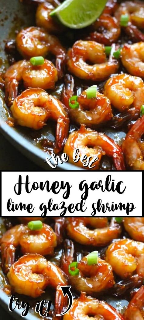 Honey Glaze Shrimp, Honey Garlic Lime Shrimp, Honey Glazed Shrimp Recipes, Glazed Shrimp Recipes, Shrimp Glaze Sauces, Seafood Glaze, Kid Friendly Shrimp Recipes, Teriyaki Shrimp Recipes, Tiny Shrimp Recipes