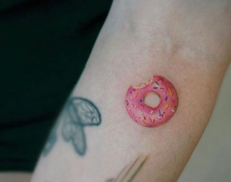 Bitten donut tattoo by @gno_tattoopeople - Hello, Follow @tattoopeopletoronto R:1-647-850-5977 :info@tattoopeople.ca :www.tattoopeople.ca #tattoo#tattoos#tattooink#tattooartist#torontotattoo #tattooink#art#TAOT#tttism#tattoopia#txttooing#tat tooartist#design#illustration#torontoinkneWs#ElE# Ca Tattoo, Donut Tattoo, Rainbow Donut, Print Tattoos, Ink Tattoo, Paw Print Tattoo, Design Illustration, Paw Print, Donuts