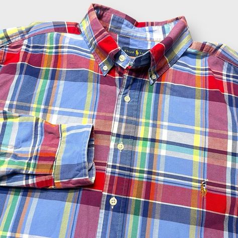 Ralph Lauren Blue Multicolor Plaid Long Sleeve Button Up Shirt Mens Xlt New With Tags Measurements Are In Photos. All Items Ship Within 48 Hours Of Purchase, Monday - Saturday. If You Need Quicker Shipping, Please Reach Out. I Will Do My Best To Accommodate Your Request. Madras Shirt, Pink Long Sleeve Shirt, Button Up Shirt Mens, Long Sleeve Button Up Shirt, Button Down Shirt Mens, Ralph Lauren Long Sleeve, Vintage Polo Ralph Lauren, Business Casual Men, Ralph Lauren Blue