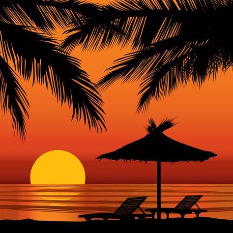 Beach Art Painting, Grass Painting, Palm Tree Silhouette, Silhouette Painting, Easy Canvas Art, Sunset View, Canvas Painting Designs, Sunset Wallpaper, Sunset Painting