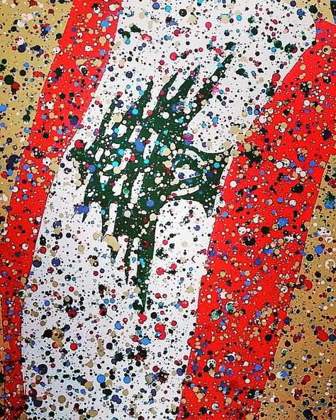 Lebanon Revolution, Lebanon Flag, Splatter Painting, Beirut Lebanon, Beirut, Paint Splatter, Lebanon, Acrylic Painting, Abstract Artwork