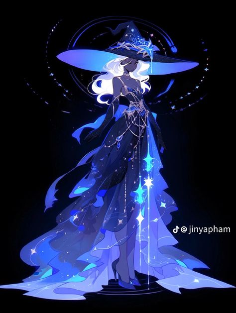 Moon Dress Art, Moon Based Outfits, Moon Themed Character Design, Space Themed Ocs, Cosmic Witch Costume, Space Goth Aesthetic, Magic Clothes Drawing, Fantasy Witch Outfit Drawing, Space Fantasy Outfit