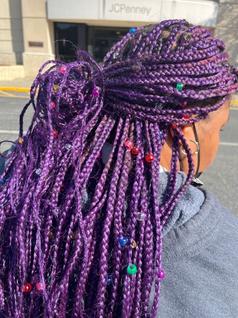 raindrop braids, box braids #boxbraidshairstyles #raindropbraid #blackgirlshairstyles #hairstyles #blackwomenhairstyles #purple #purplehair #purplebraids #boxbraids Purple Black Braids, Blue And Purple Box Braids, Purple Braids Black Women, Black And Purple Knotless Braids, Blue And Purple Braids, Purple Braids For Black Women, Sparkle Braids, Raindrop Braids, Afro Hairstyles Braids