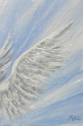 Angel Wings Acrylic Painting, original art, signed by artist Wings Acrylic Painting, Blue Angel Wings, Art Party Decorations, Wings Painting, Angel Wings Painting, Art Party Favors, Kitchen Artwork, Heaven Art, Wings Art